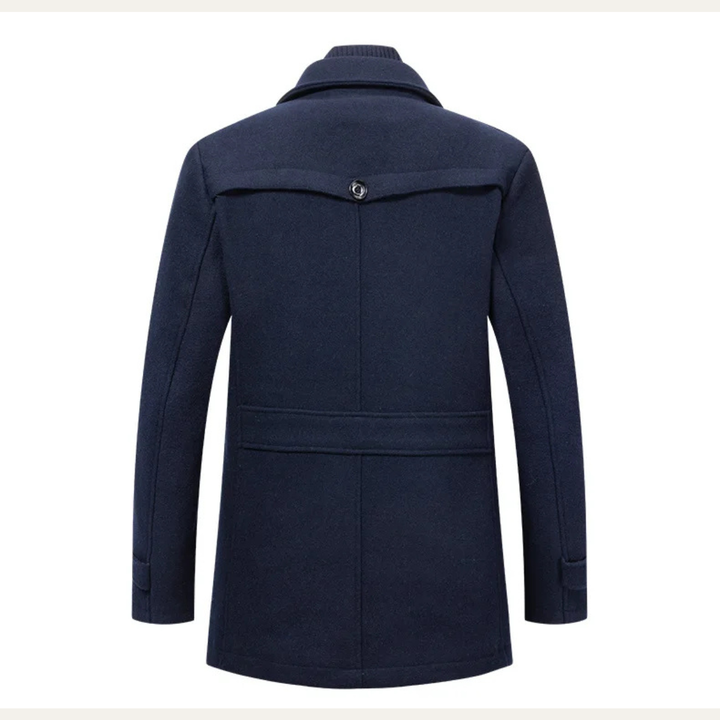 Veste longue hiver homme, style trench chic, idéal pour rester au chaud avec élégance masculine.