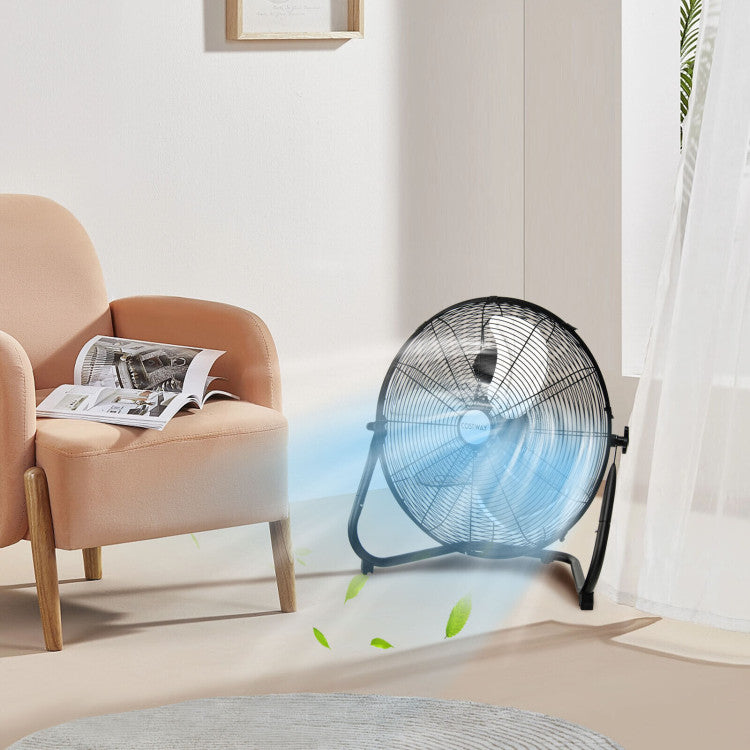 Ventilateur industriel en métal 20 pouces pour garage et atelier, assurant une ventilation efficace.