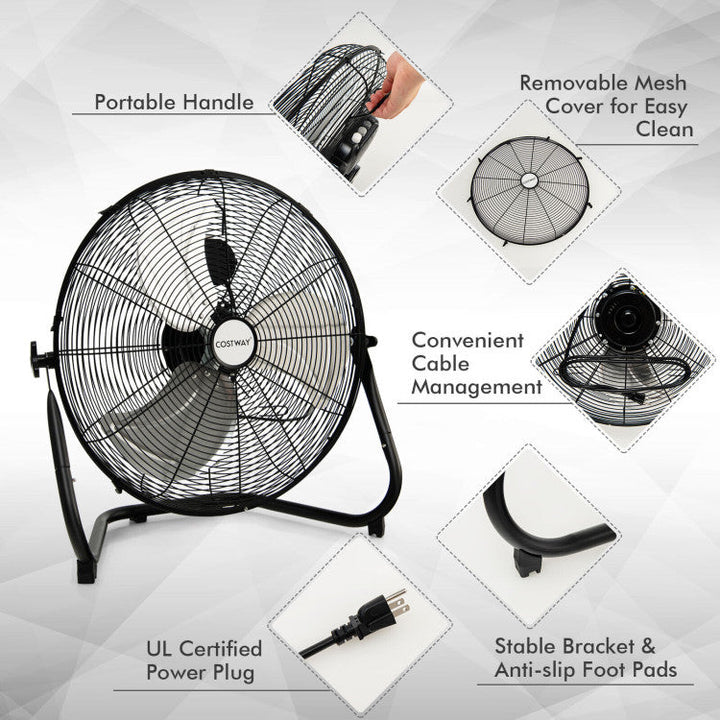 Ventilateur performant de 20 pouces, idéal pour la ventilation puissante de garages et grands espaces.