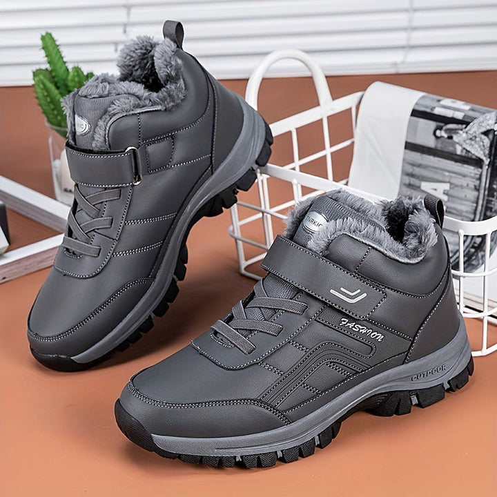 Chaussures hiver homme noires avec lacets et scratch. Chaleur douillette et maintien parfait.