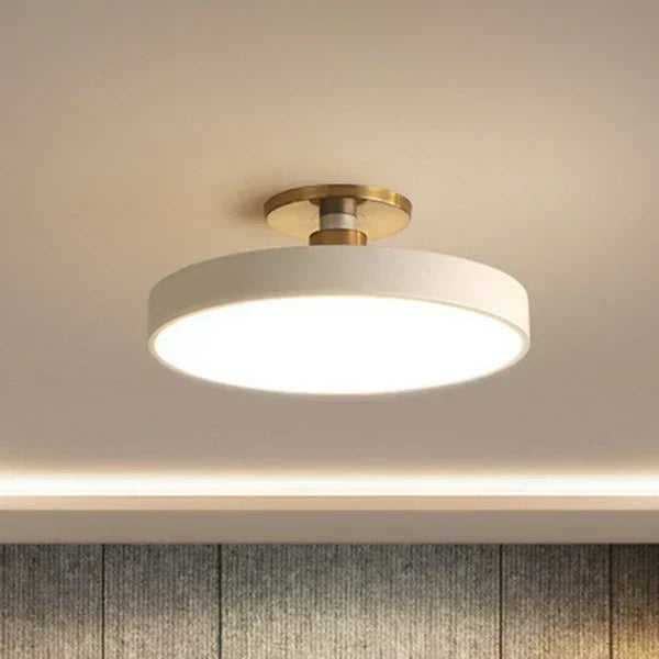 Luminaire plafonnier LED rond design nordique moderne, idéal pour un éclairage intérieur élégant de salon.