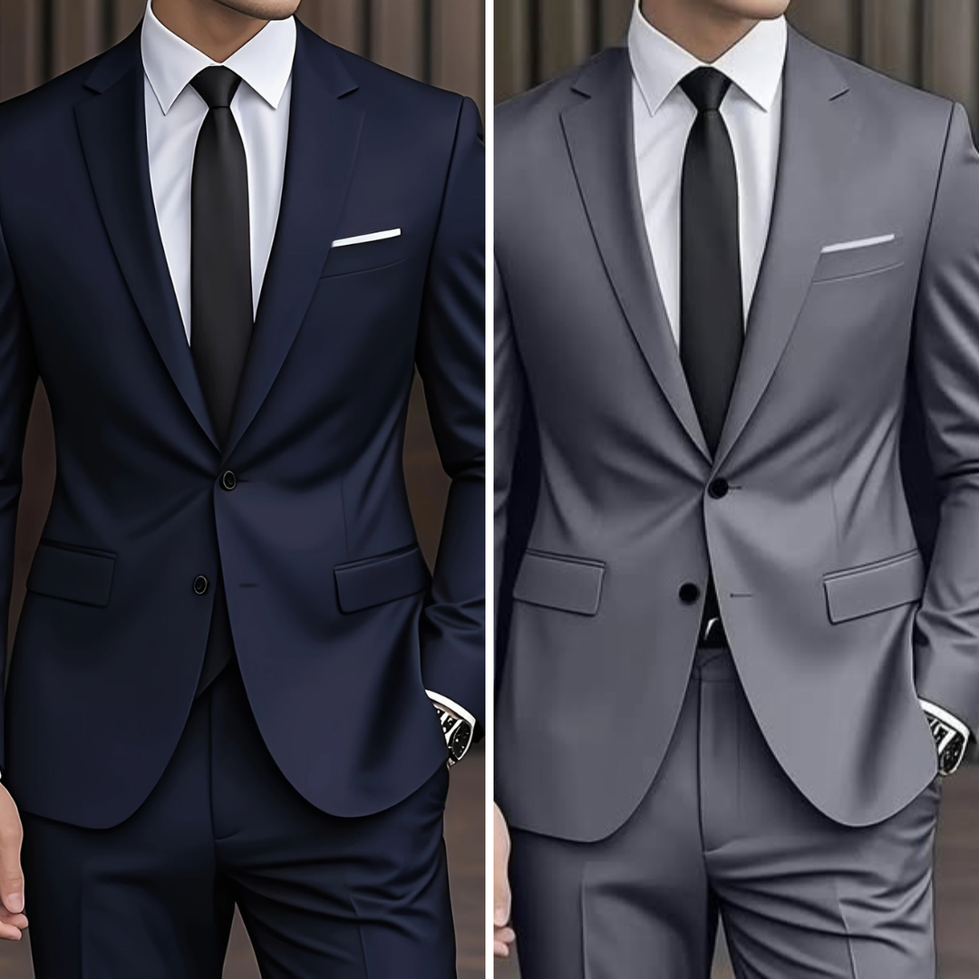 Costume de cérémonie homme, bleu roi, deux pièces, look distingué et moderne.