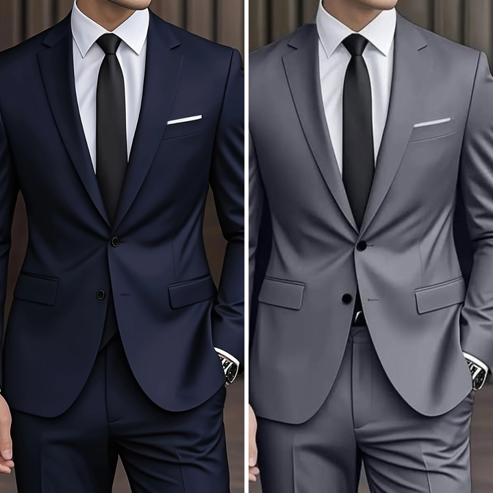Costume de cérémonie homme, bleu roi, deux pièces, look distingué et moderne.