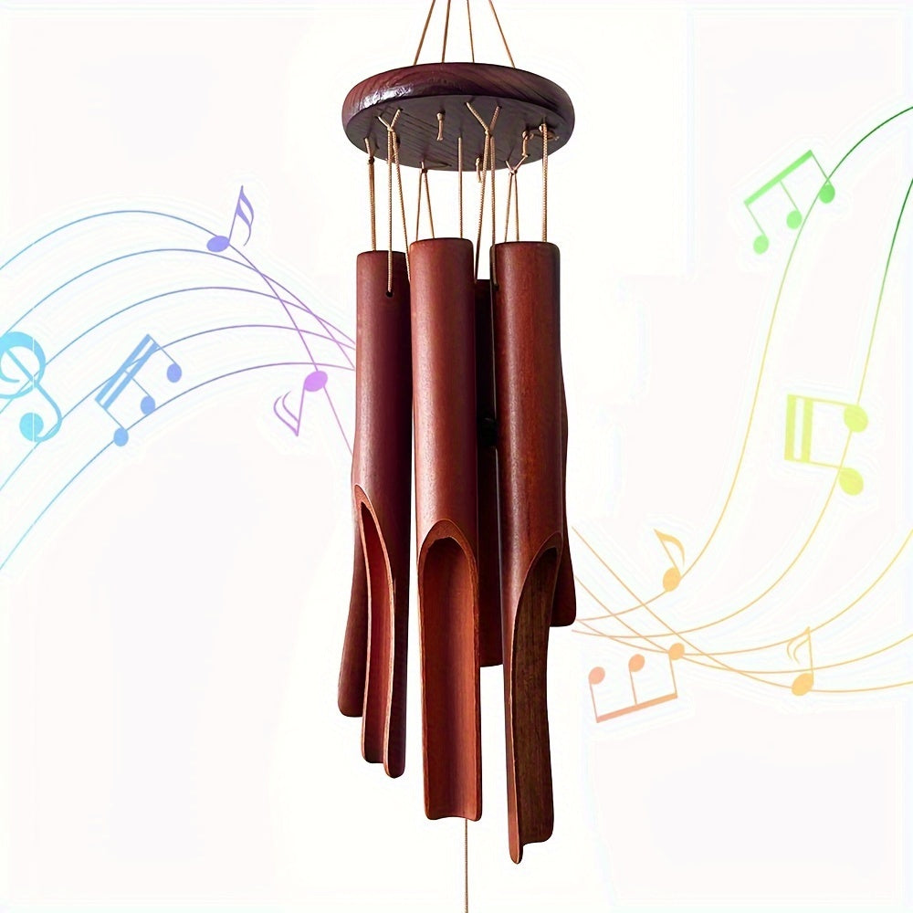 Carillon en bambou fait main, décoration polyvalente pour jardin ou intérieur zen.
