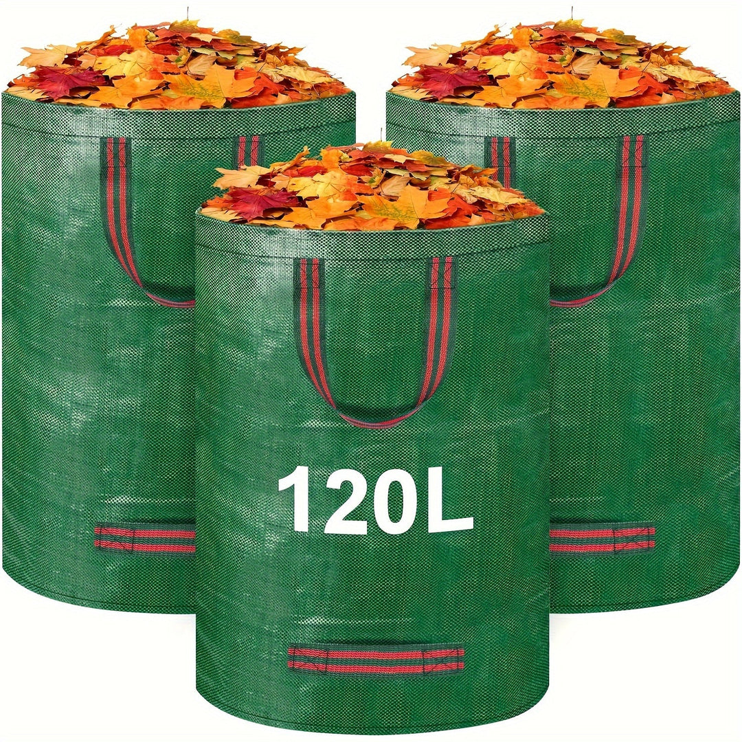 Équipement de jardin essentiel: sac résistant pour collecte de feuilles et débris de jardinage.