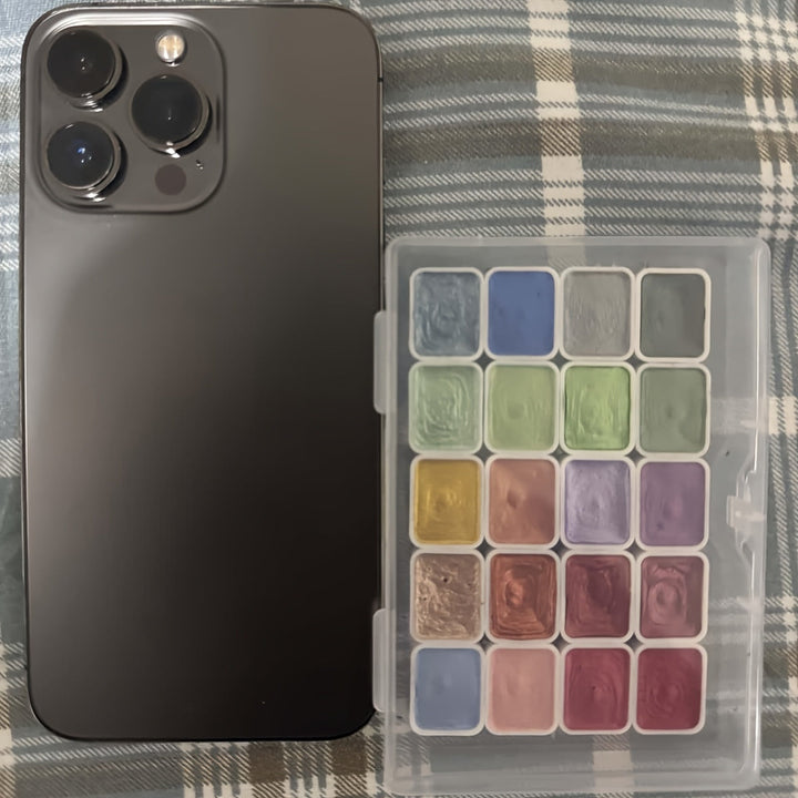 Set de 20 couleurs aquarelle perle solide. Peinture pour artistes, création d'art et calligraphie.