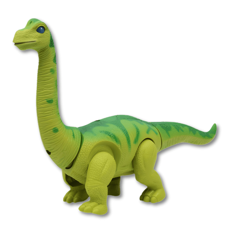 Enfant rieur jouant avec le dinosaure interactif, observant les projections lumineuses et la ponte d'œufs surprises.