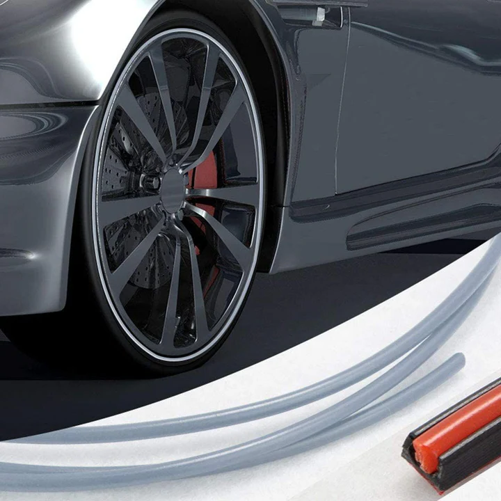Protecteur de jante auto anti-rayure en caoutchouc, universel pour tout type de roue de voiture, durable.