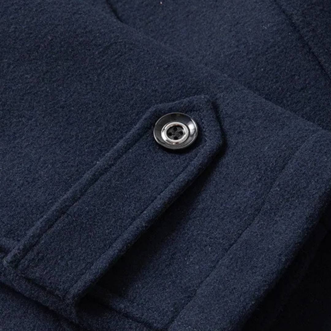 Trench coat homme noir, veste longue hiver, élégant et chaud pour la saison froide et le style.