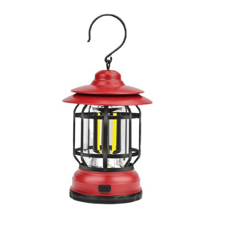 Lampe de camping vintage portable, idéale pour extérieur, jardin et pique-nique, ambiance rétro garantie.