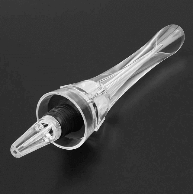 Aérateur à vin premium en acier inoxydable et acrylique, idéal pour la dégustation oenologique.