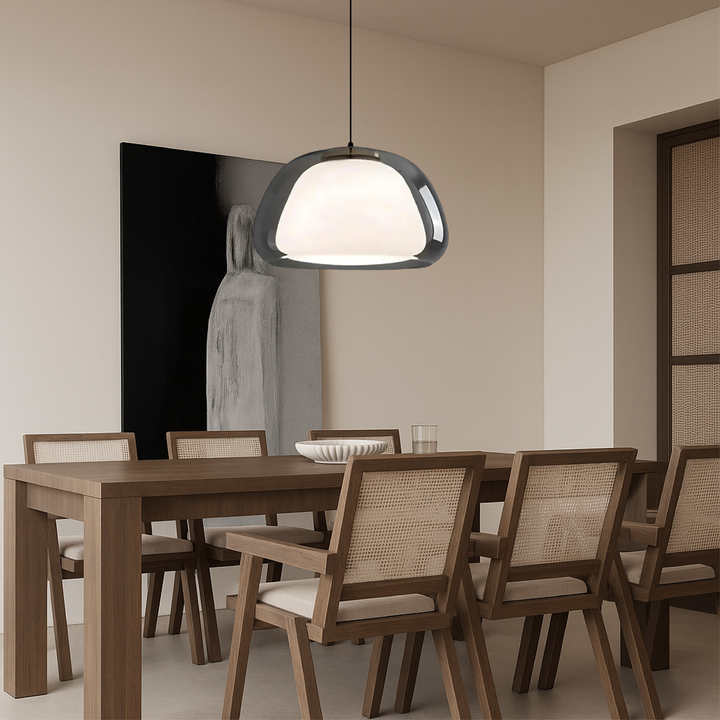 Suspension luminaire Jelly moderne en verre pour intérieur, éclairage design salon/salle à manger.