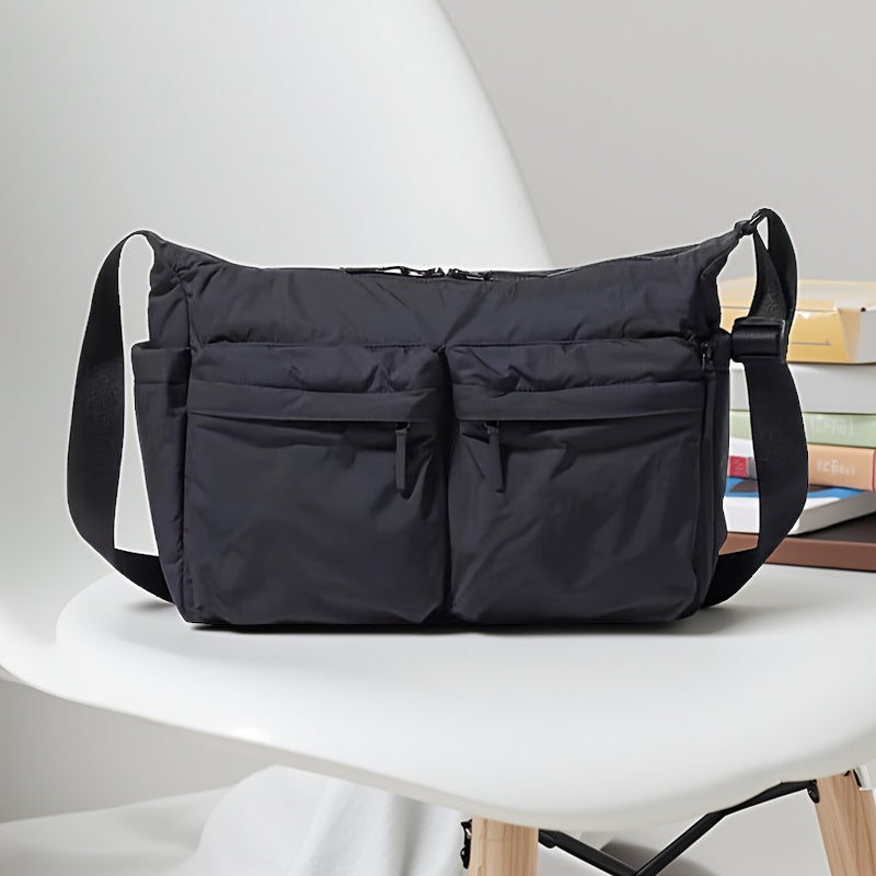 Grand sac à bandoulière unisexe polyvalent pour sport, travail et voyage, avec compartiment ordinateur portable.