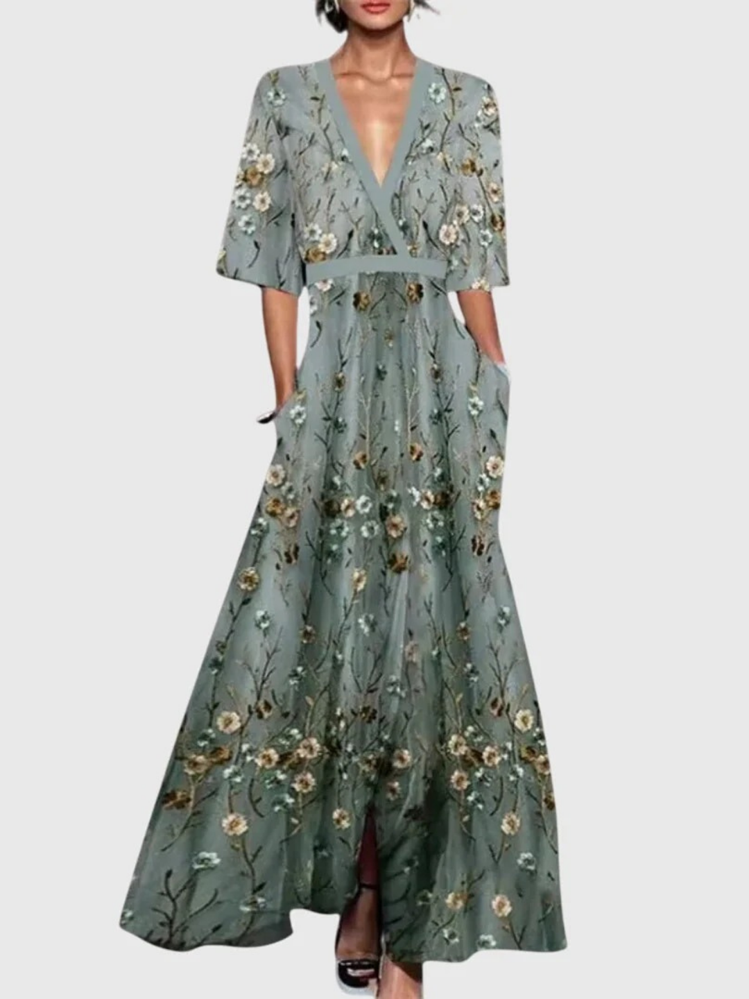 Magnifique robe de printemps pour femme, style décontracté chic. Vêtement facile à porter, confort absolu, mode féminine.