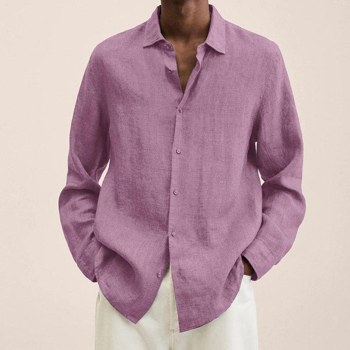 Chemise homme classique à manches longues, vue de face, coupe élégante pour un style habillé.