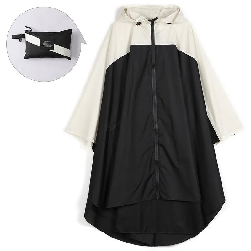 Poncho imperméable unisexe avec capuche. Protection efficace contre la pluie pour activités extérieures.