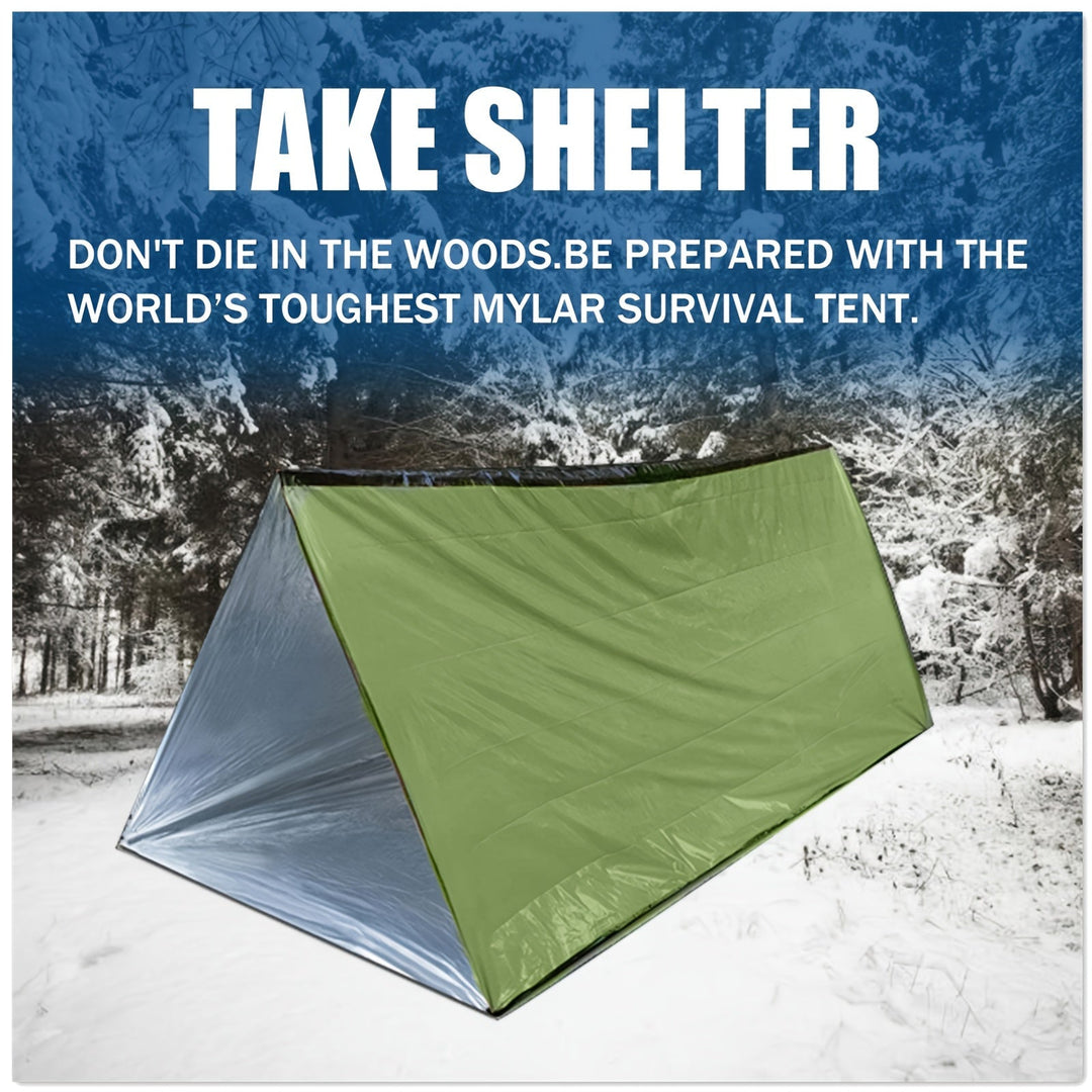 Tente de survie ultra-légère pour 2. Portable pour randonnée, camping et situations d'urgence.