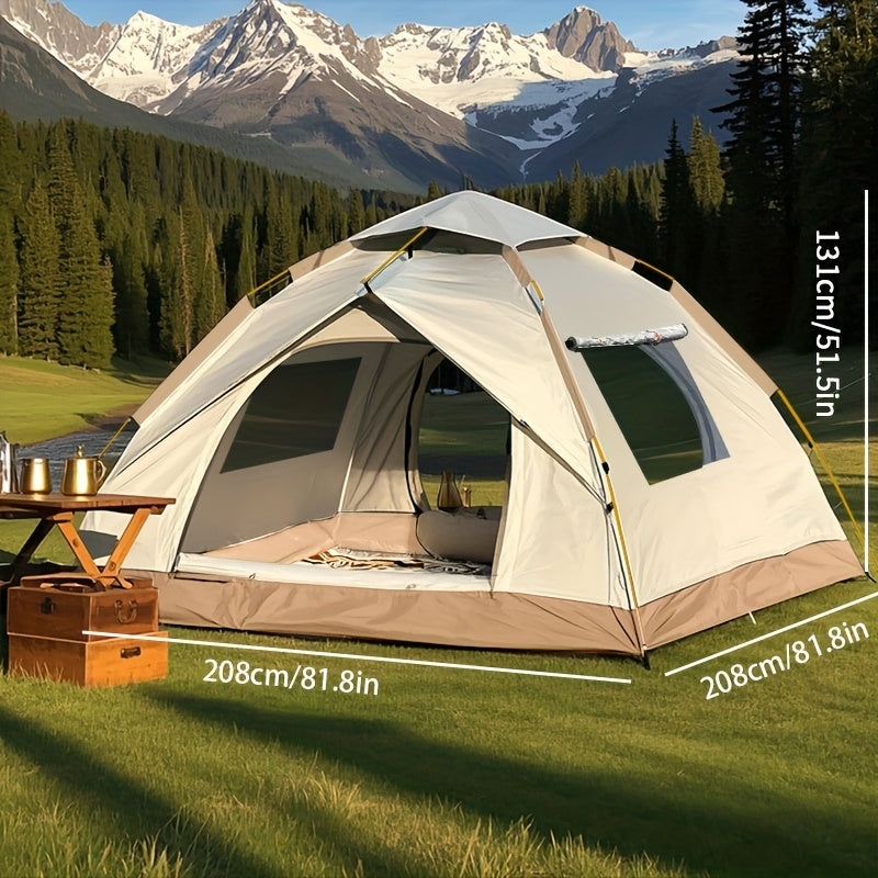 Grande tente de camping familiale et confortable. Montage automatique facile pour le plein air.