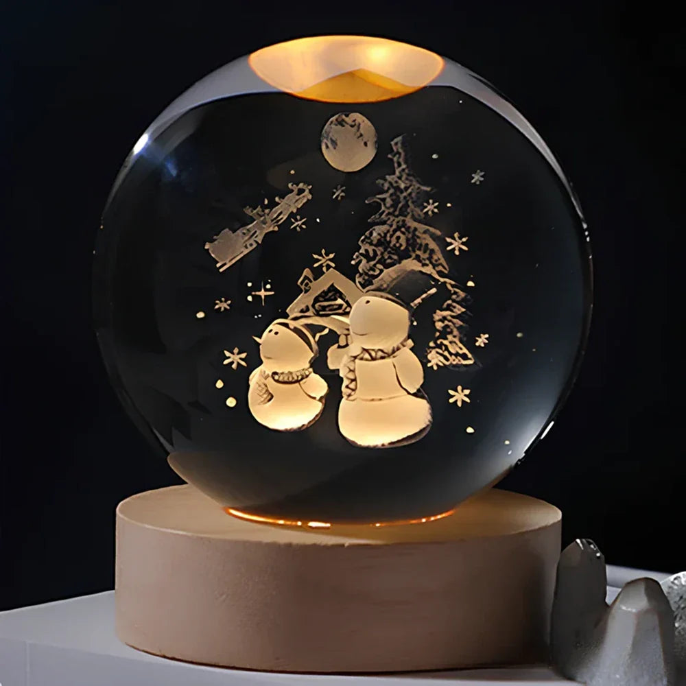 Lampe décorative LED en cristal, ambiance féérique, lumière modulable pour chambre.