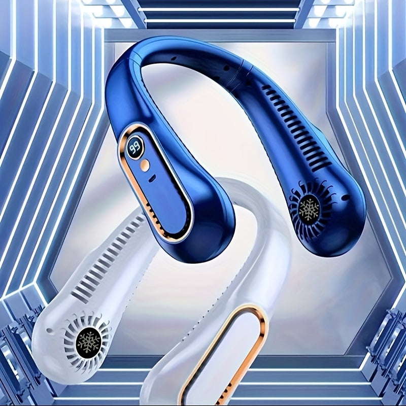 Ventilateur de cou USB portable mains libres pour un refroidissement efficace en été, accessoire idéal.