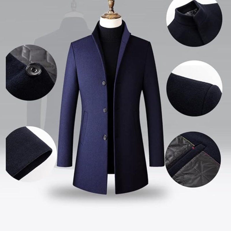 Manteau d'hiver Alex, élégance et chaleur pour homme. Veste longue polyvalente, style urbain et classique.