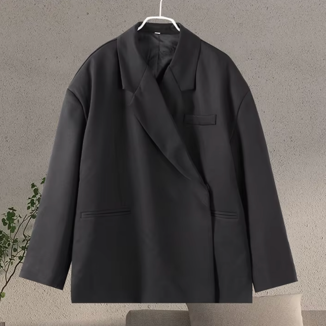 Blazer tendance oversize Felice, veste polyvalente pour femme, pour un look élégant au bureau ou un style urbain.
