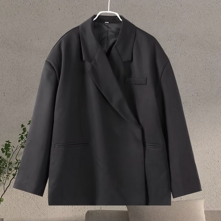 Blazer tendance oversize Felice, veste polyvalente pour femme, pour un look élégant au bureau ou un style urbain.