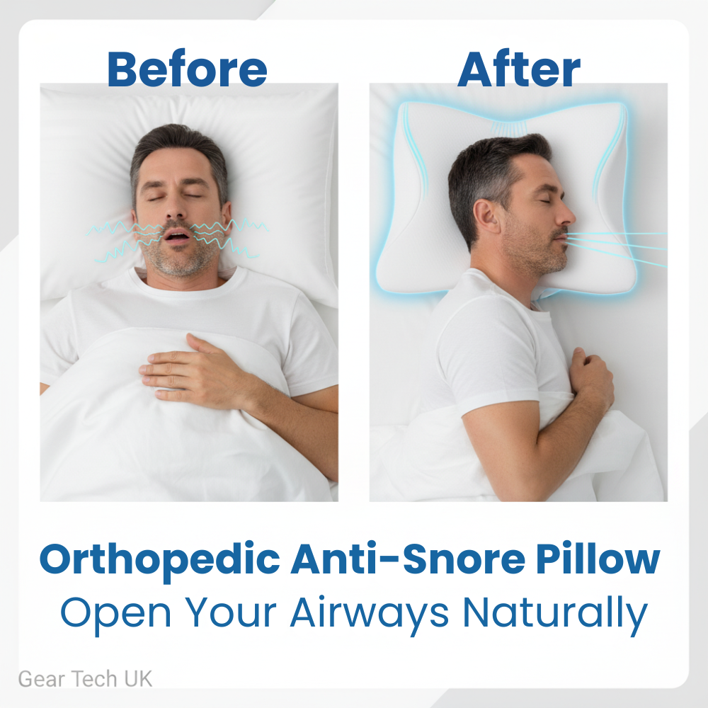 Oreiller ergonomique mousse mémoire, soutien cou, réduit ronflement hommes et femmes, confort nuit.
