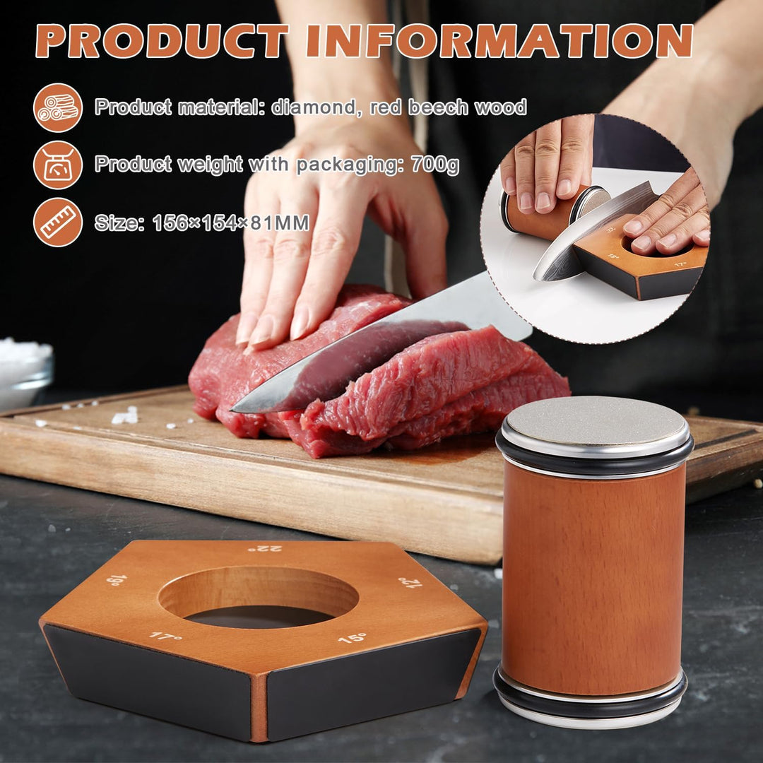 Affûteur manuel de couteaux à rouleau, solution simple et professionnelle pour un tranchant optimal en cuisine.