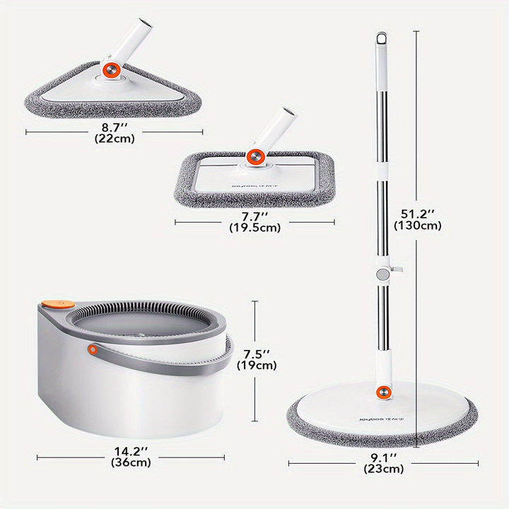 Set complet FlexiClean: mop rotative, seau avec essoreuse intégrée pour un ménage de la maison rapide.
