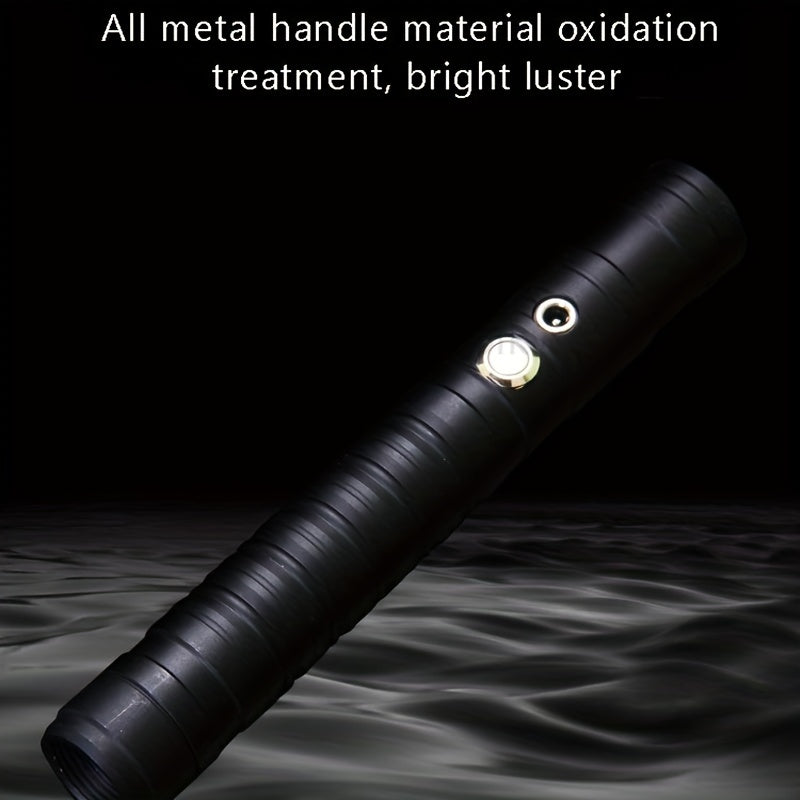 Accessoire cosplay épée lumineuse RGB avec lumière LED multicolore, parfait pour les fans de science-fiction.