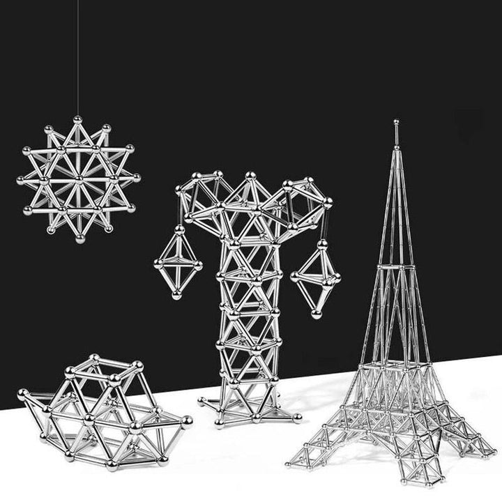 Diverses formes de blocs magnétiques pour des constructions illimitées et l'imagination.