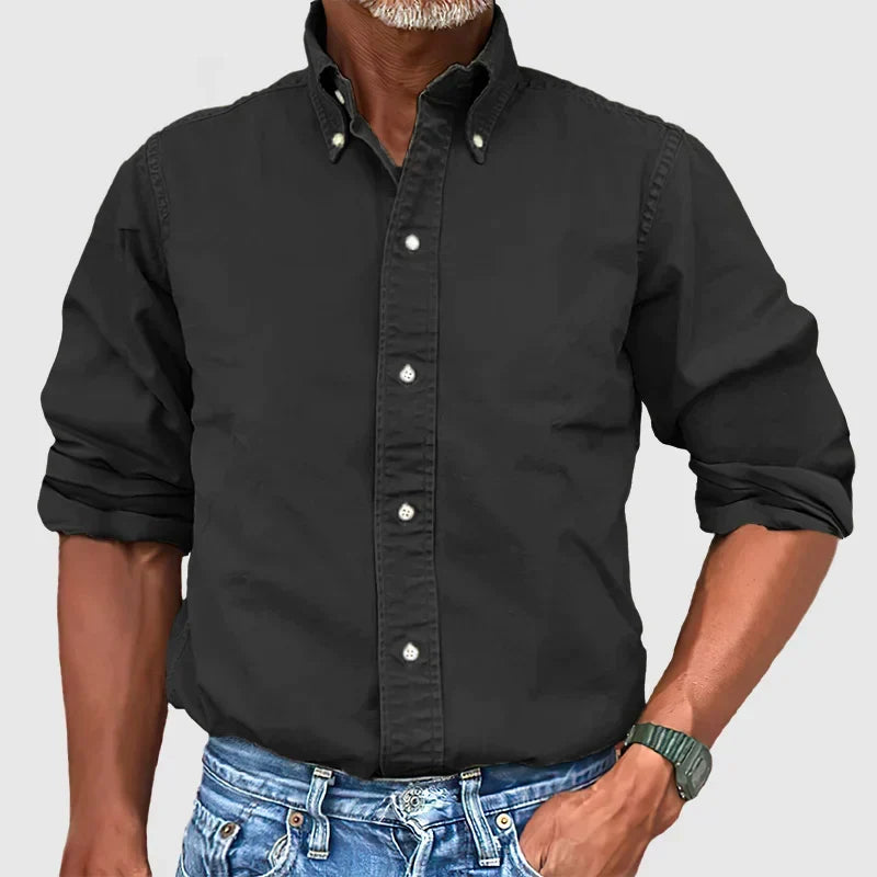 Chemise homme vintage décontractée, manches longues. Look délavé idéal pour le quotidien ou sorties.