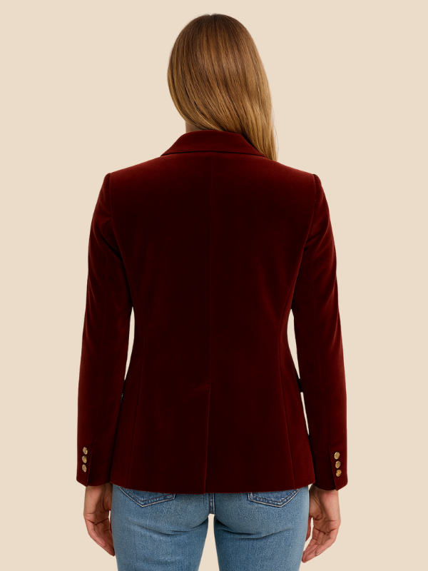 Élégant blazer femme, veste professionnelle avec col revers pour un style raffiné et moderne.