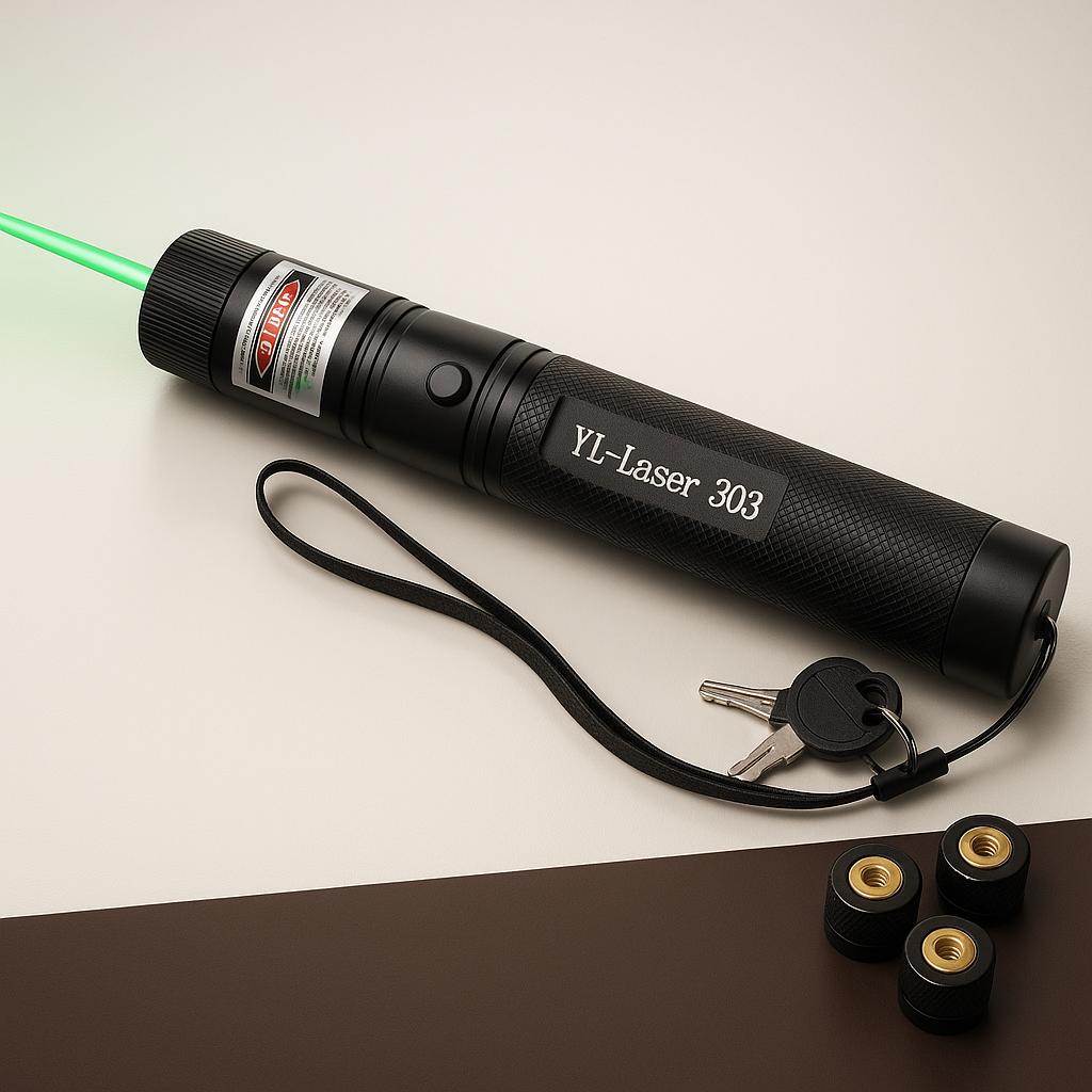 Pointeur laser puissant et précis, idéal pour présentations, astronomie et enseignement professionnel.