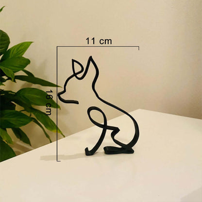 Minimalistisk Metall Hund Skulptur - Dekoration