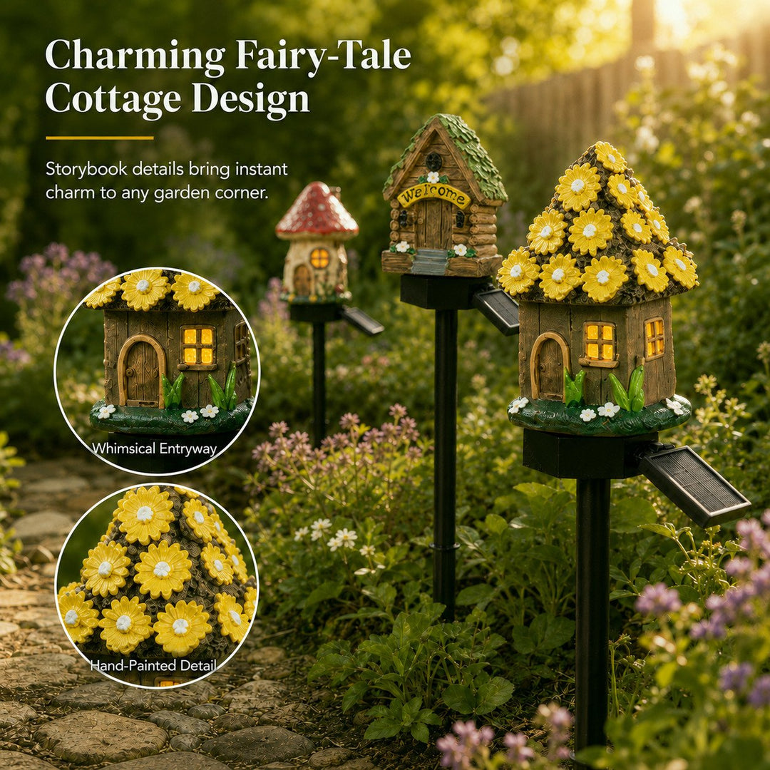 Lampe solaire champignon pour parterre de fleurs, allée de jardin, éclairage LED et décoration extérieure.