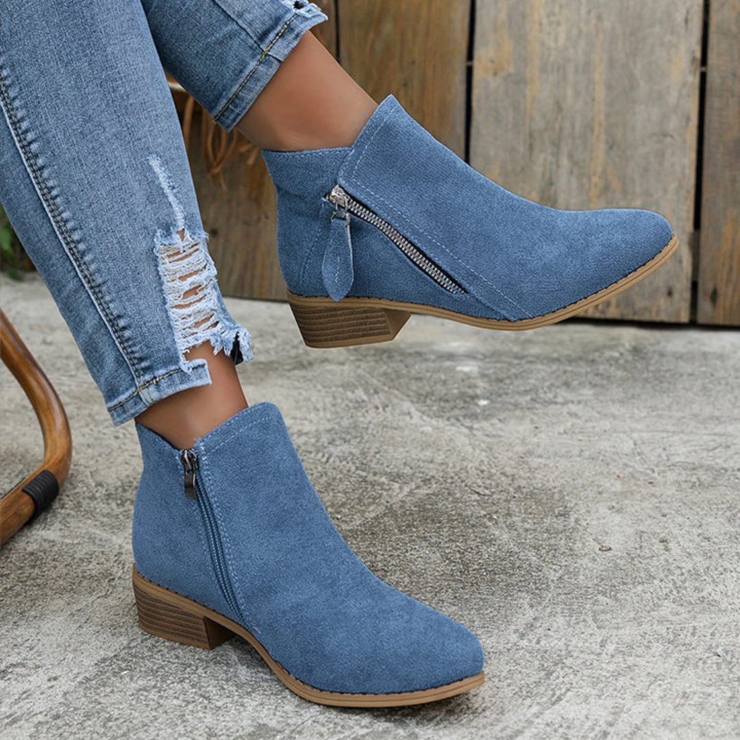 Chaussures bottines femme automne-hiver, fermeture éclair, confort maximal et soutien plantaire.