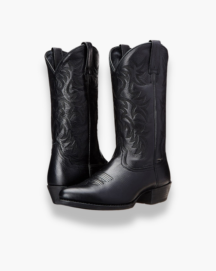 Bottes western femme élégantes en cuir, idéales pour un look mode chic et intemporel.