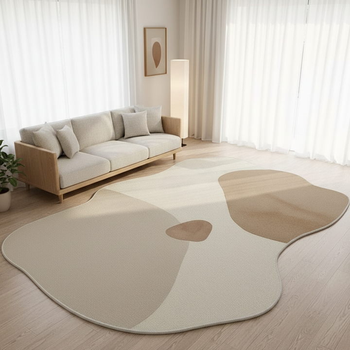 Décoration chambre: Tapis Novara moelleux, motif japonais, antidérapant.
