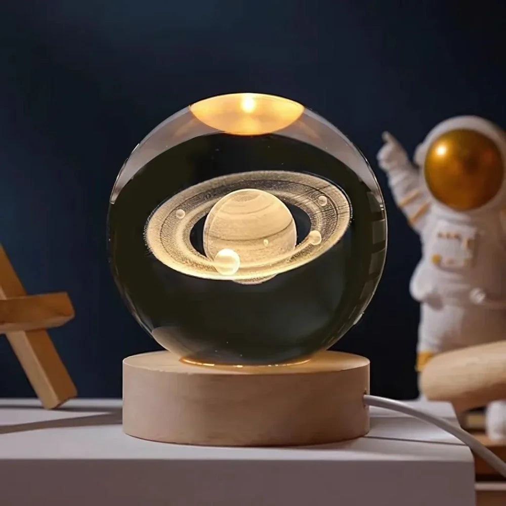 Lampe d'ambiance LED cristal, illumination unique, apporte une touche de luxe à l'espace.