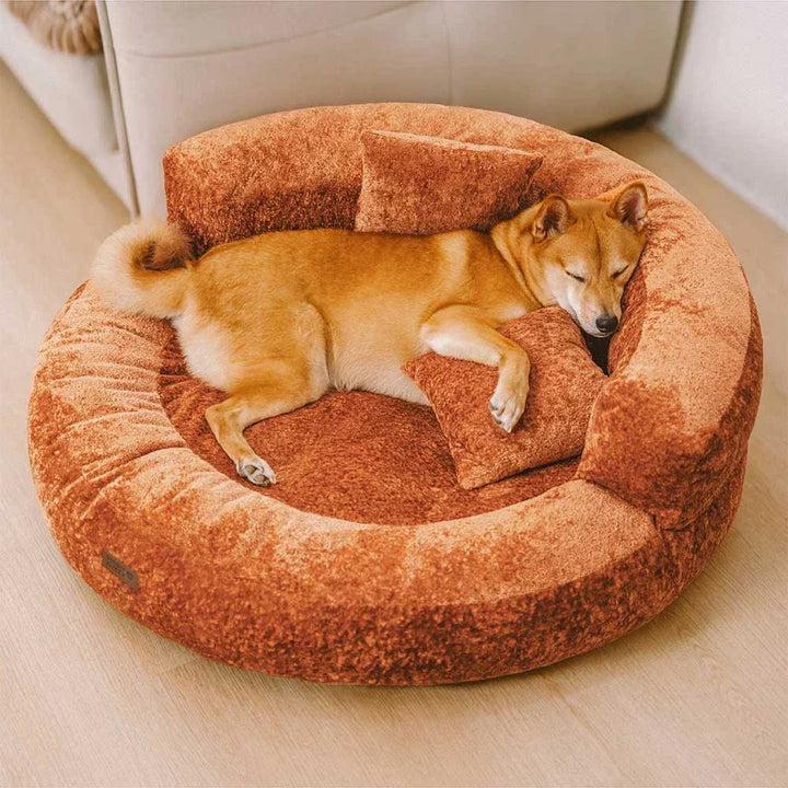 Couchage chien et chat "Donut" ultra doux, garantit un confort animal supérieur et une bonne détente.