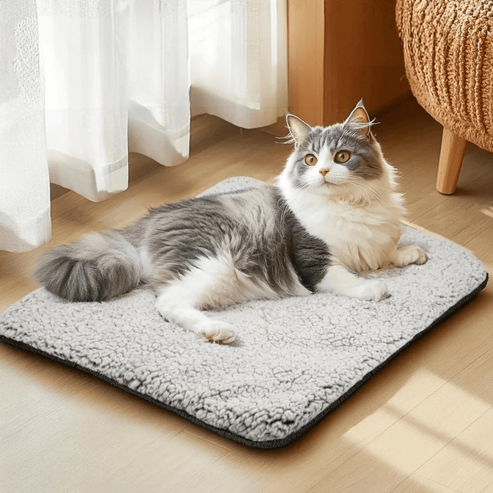 Tapis chauffant auto-thermique pour chien, offrant confort et chaleur réconfortante en hiver.