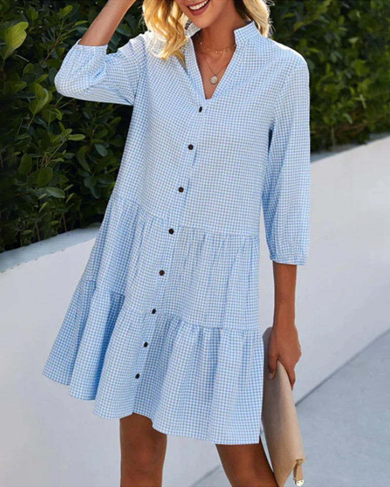 Robe chemise longue élégante pour femme, style décontracté chic, parfaite pour l'été et le printemps.