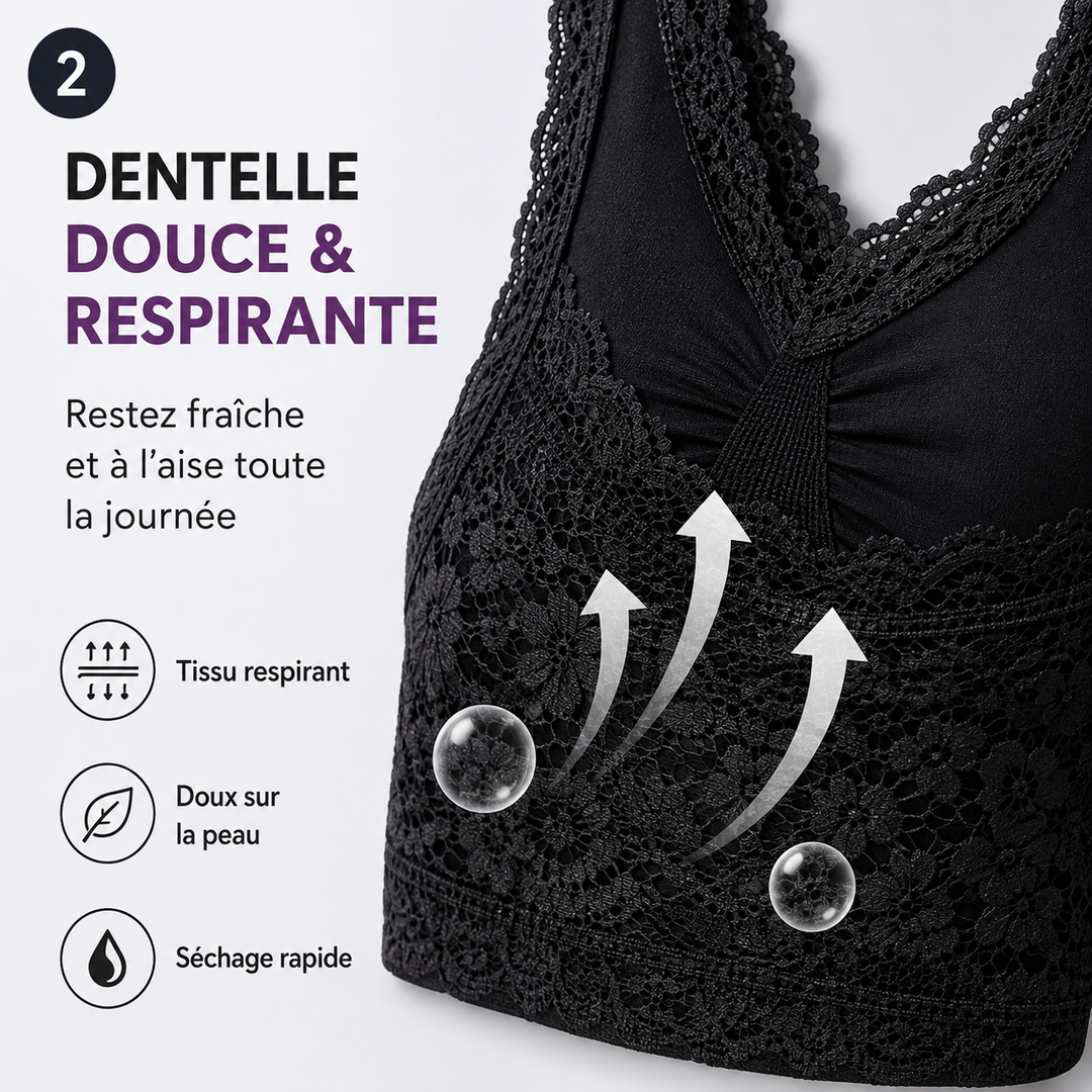 Soutien-gorge push-up en dentelle pour femme, offrant un confort absolu sans armature. Lingerie élégante et invisible.