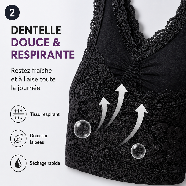 Soutien-gorge push-up en dentelle pour femme, offrant un confort absolu sans armature. Lingerie élégante et invisible.