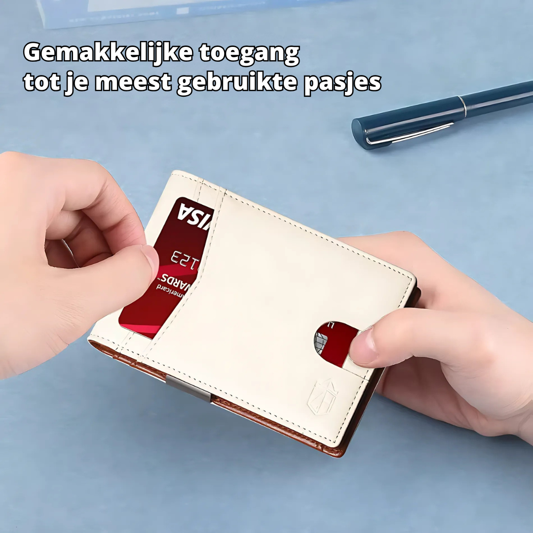 Portefeuille minimaliste homme en cuir, design compact et mince, idéal pour poche avant, anti-RFID.