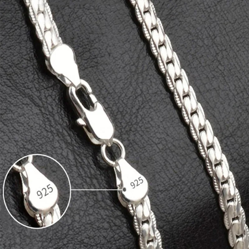 Chaîne de collier femme en argent sterling 925, un bijou mode et durable, idéal comme cadeau élégant.