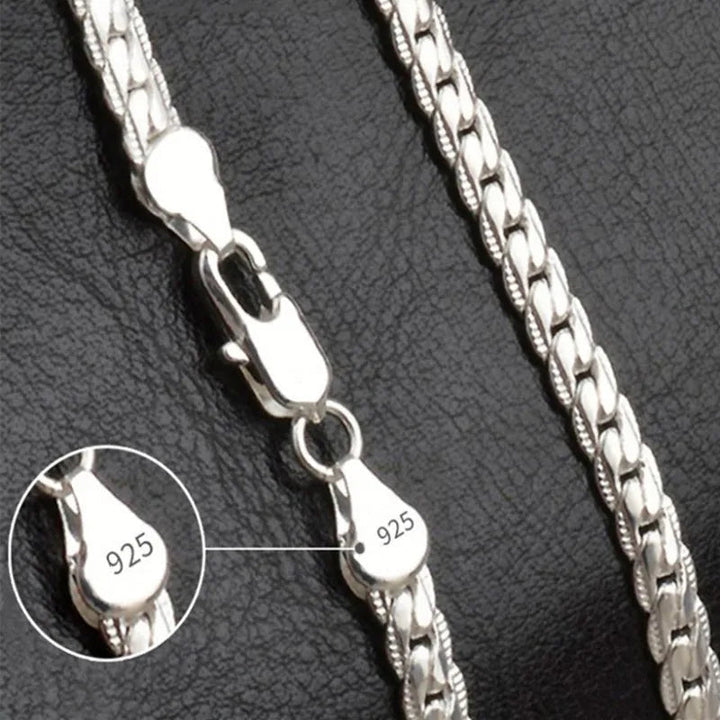 Chaîne de collier femme en argent sterling 925, un bijou mode et durable, idéal comme cadeau élégant.
