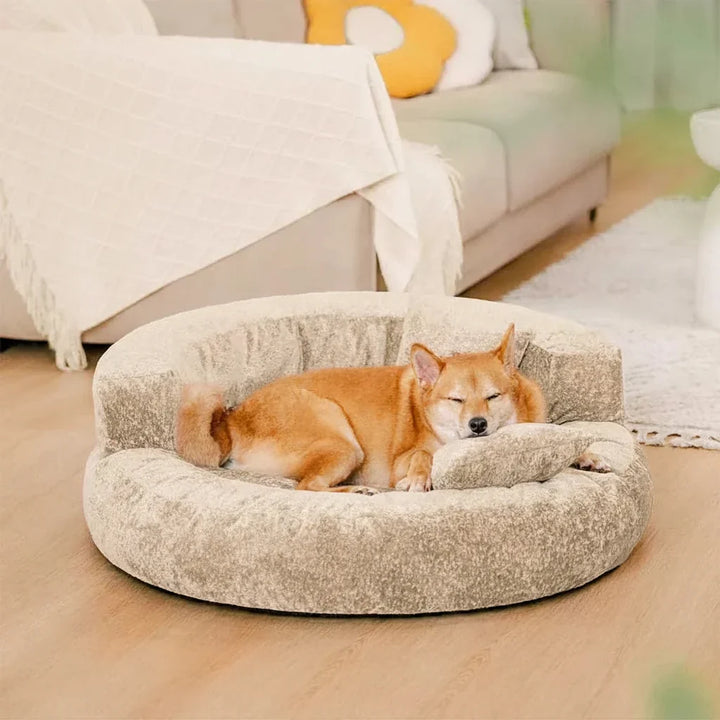 Lit peluche "Donut" pour animaux, parfait pour le repos et la détente des chiots et chatons.
